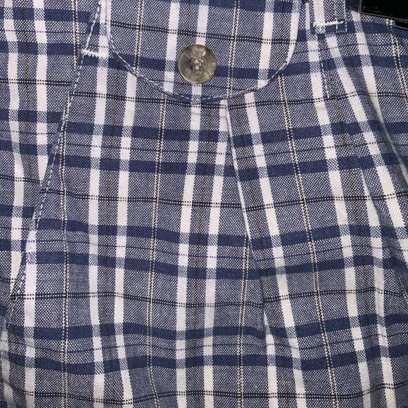 vintage 90s lee shorts plaid high rise made in usa‎ pet 8 blue tartan check - Picture 5 of 6